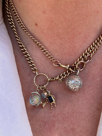 Sterling Silver Engraved Patterned Orb pendant