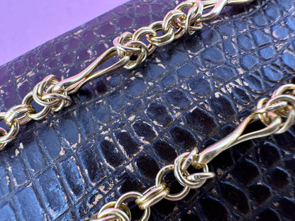 9ct Gold infinity & Byzantine link bracelet