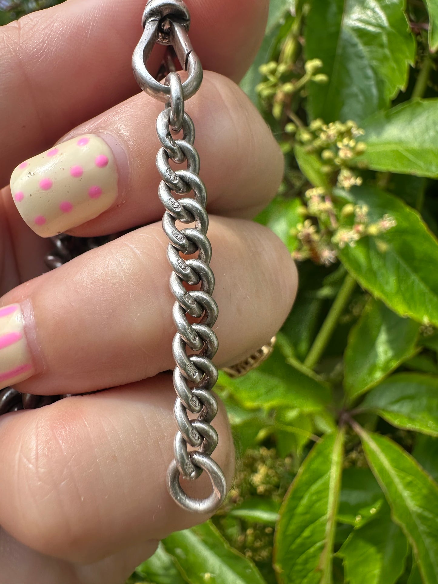 Antique Sterling silver curb extender- no clasps