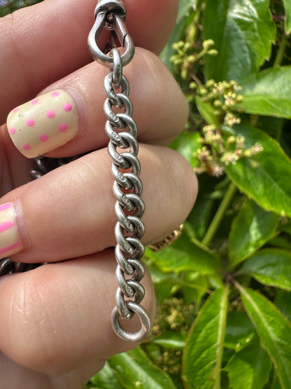 Antique Sterling silver curb extender- no clasps