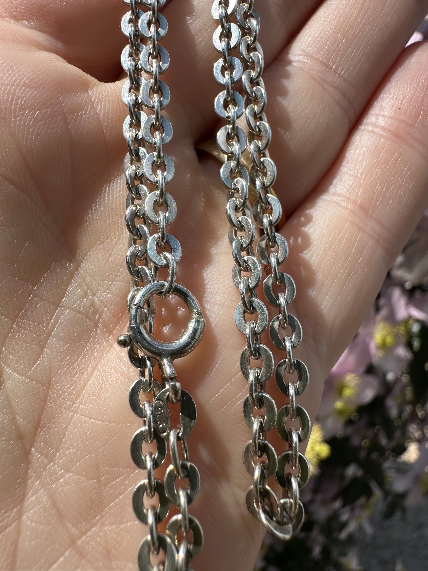 Sterling Silver Flat Cable Chain with Bolt clasp