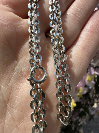 Sterling Silver Flat Cable Chain with Bolt clasp