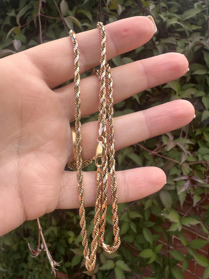 Vintage 9ct Rose Gold Angular Rope chain