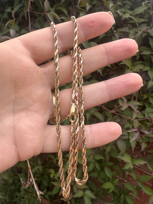 Vintage 9ct Rose Gold Angular Rope chain