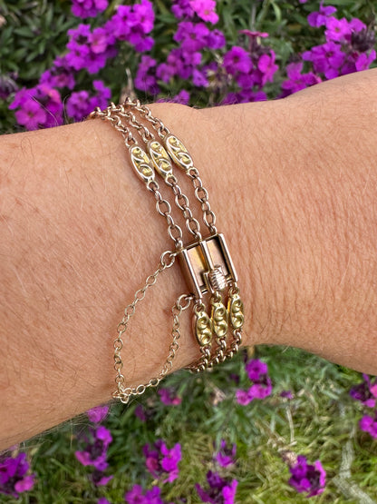 10ct Gold Oval and cable link bracelet