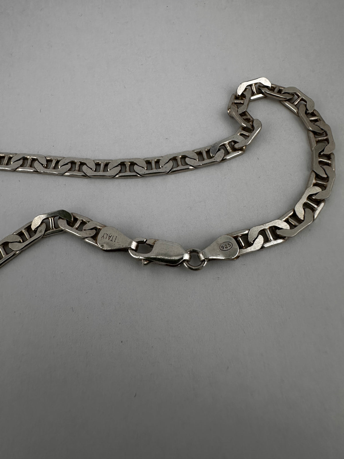 Vintage Sterling Silver Flat Mariner Chain