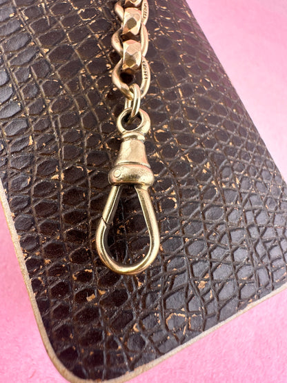 Antique 9ct Gold Roller Ball extender with dog clip