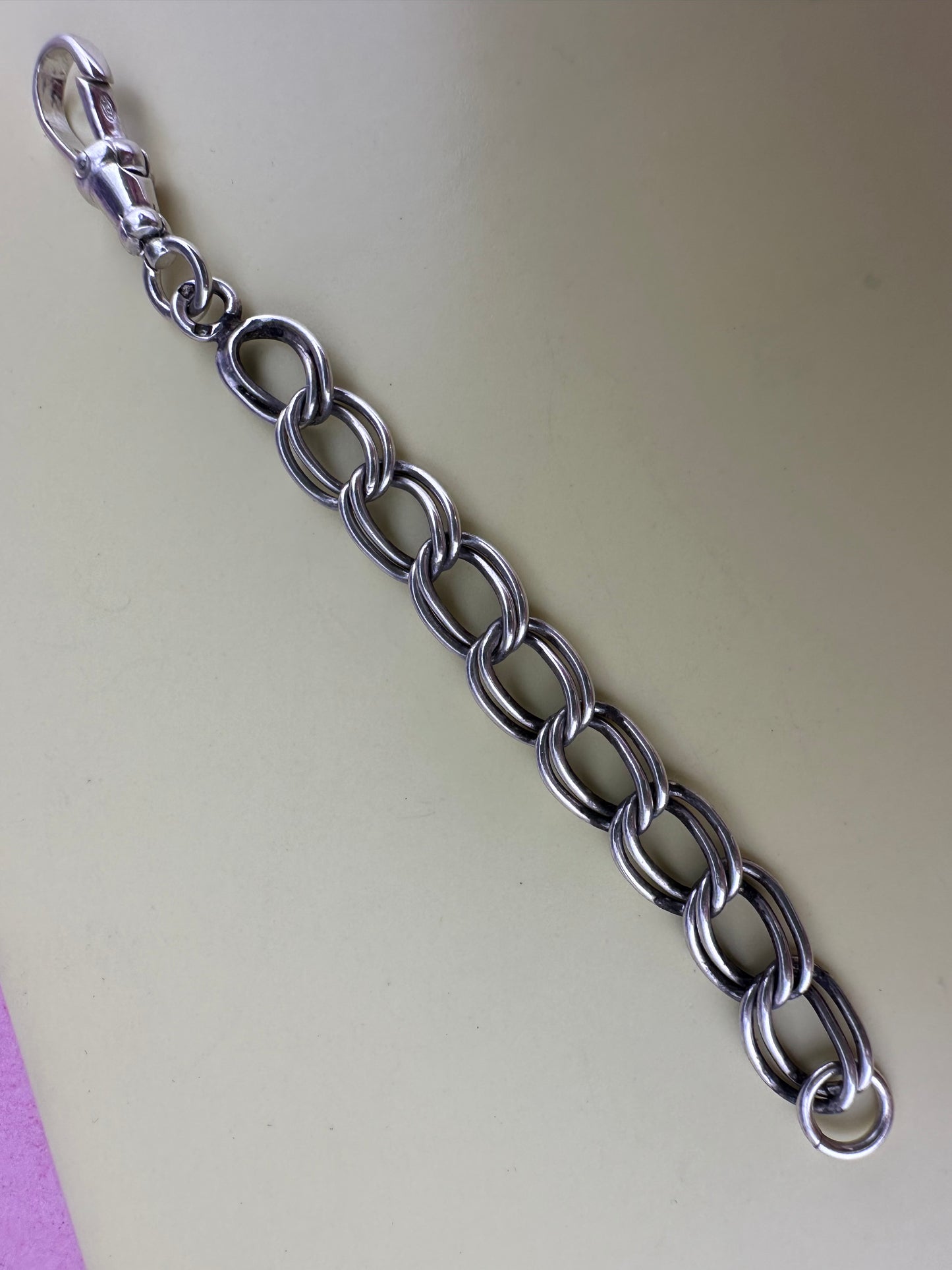 Vintage Sterling Double curb extender with dog clip