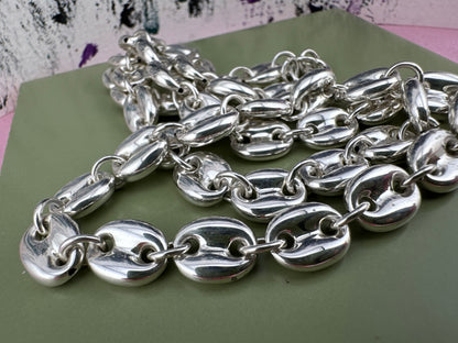Sterling Silver XL Puffy Mariner Chain