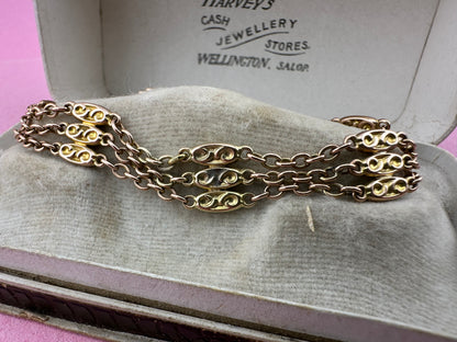 10ct Gold Oval and cable link bracelet