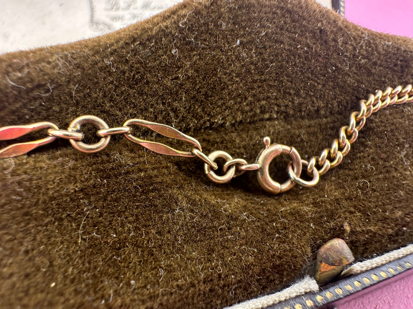 Vintage 9ct Gold Garnet and Bar station bracelet