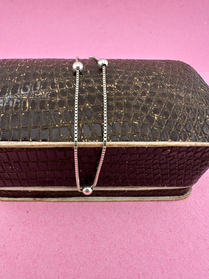 Vintage Sterling silver box and ball bracelet