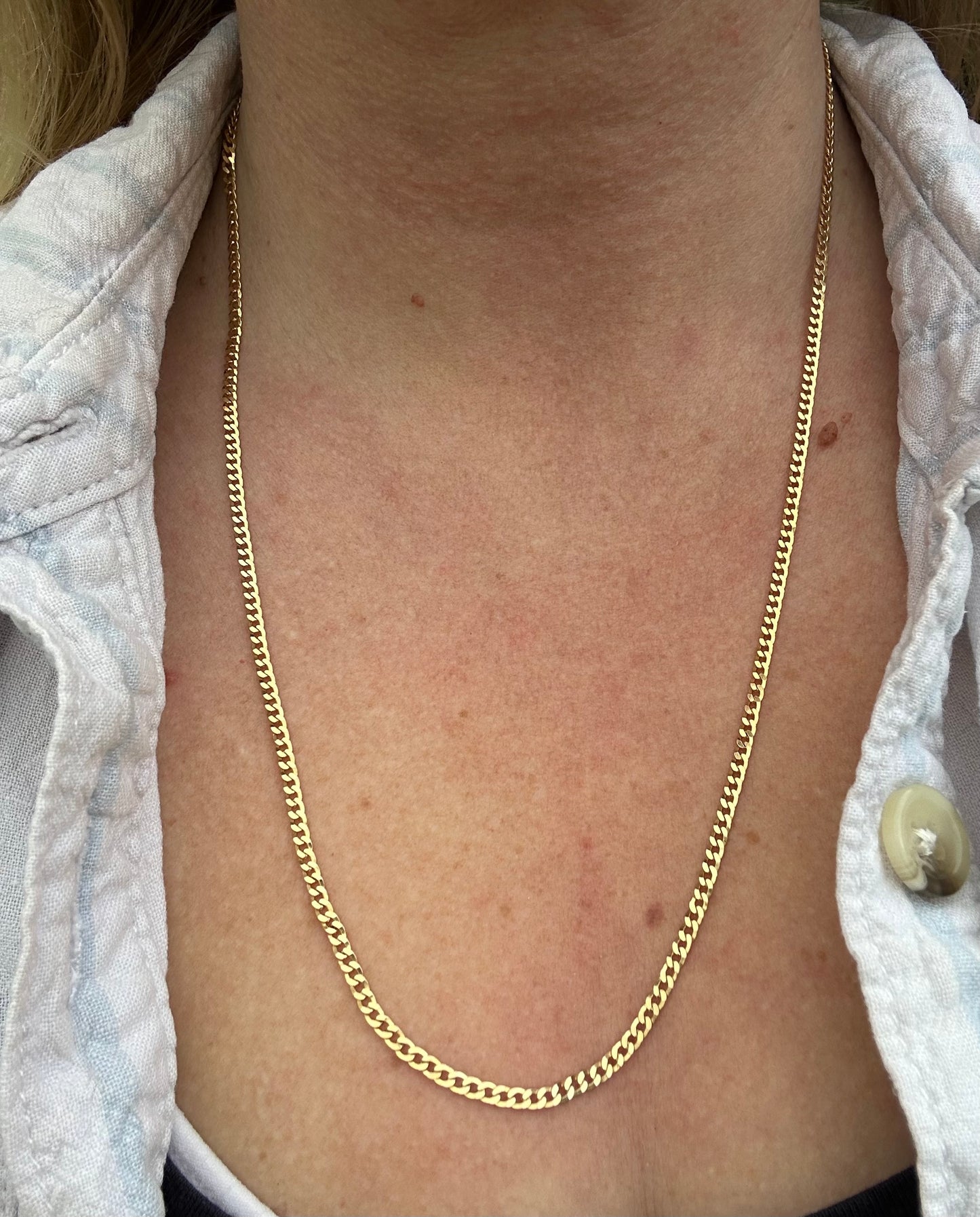9ct Gold Italian flat curb chain