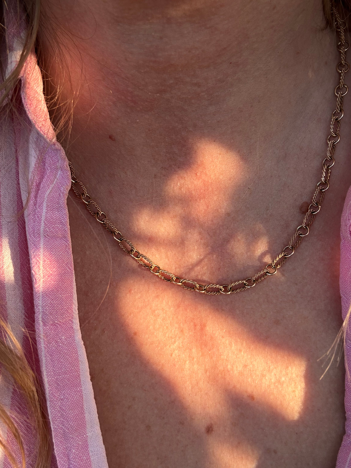 Vintage 9ct Gold Textured Cable Chain