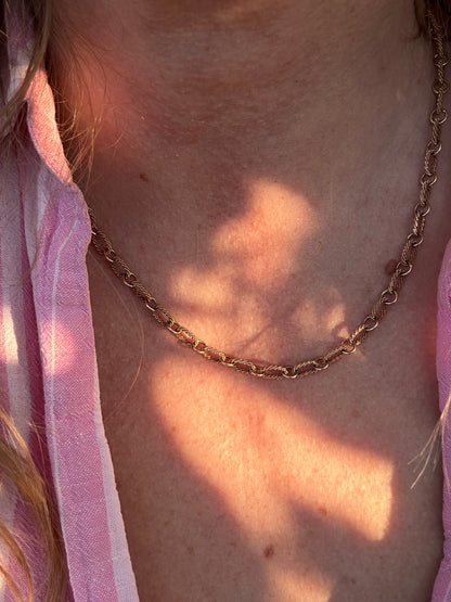 Vintage 9ct Gold Textured Cable Chain