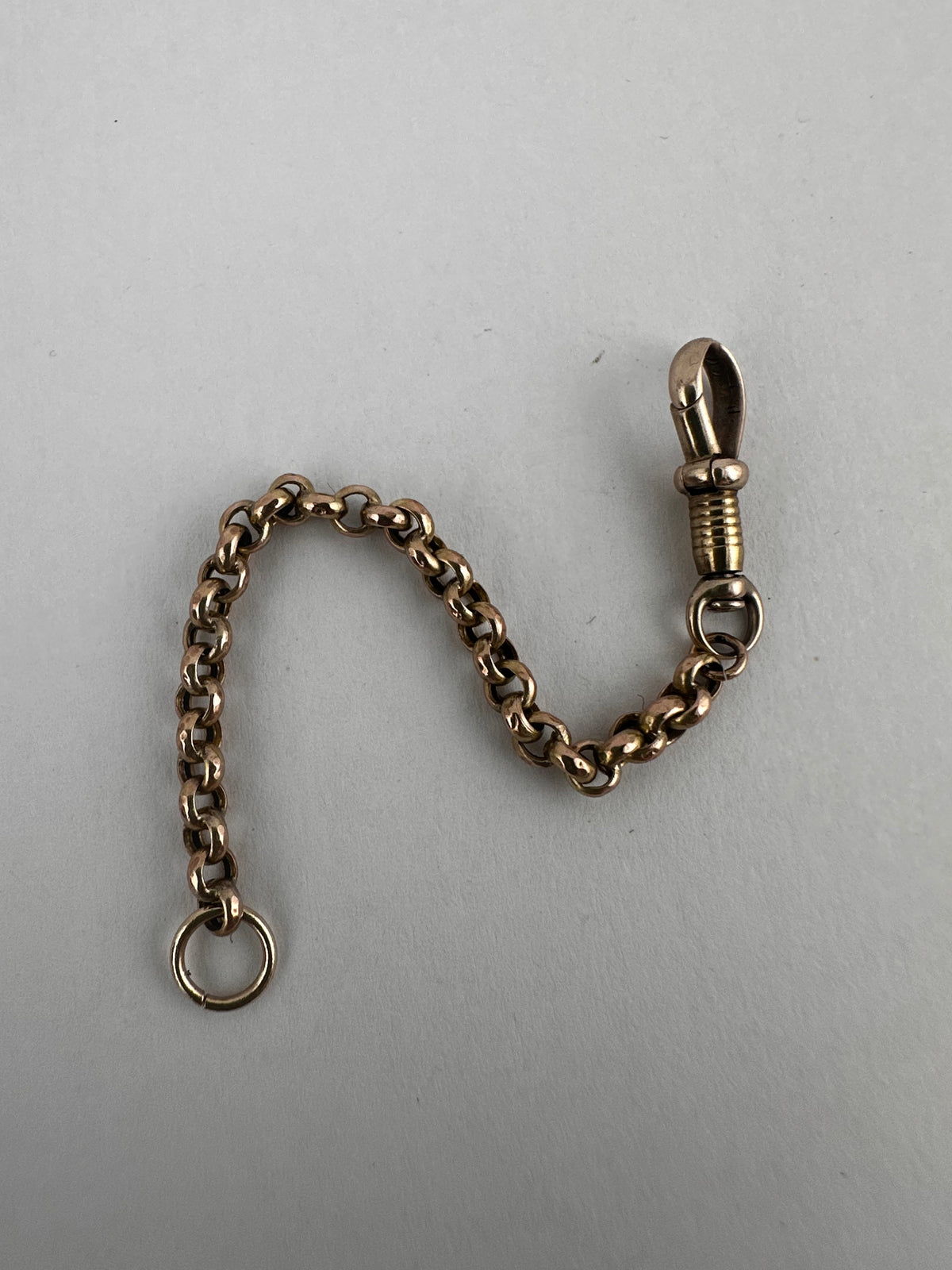 Antique 9ct Gold Belcher extender with swivel dog clip