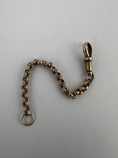 Antique 9ct Gold Belcher extender with swivel dog clip