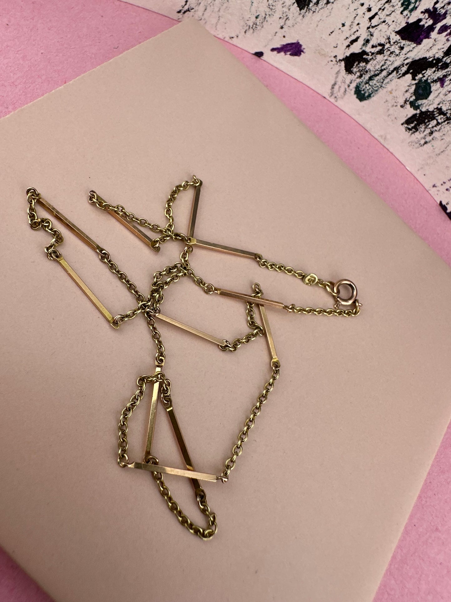 Antique 15ct Gold Bar link chain