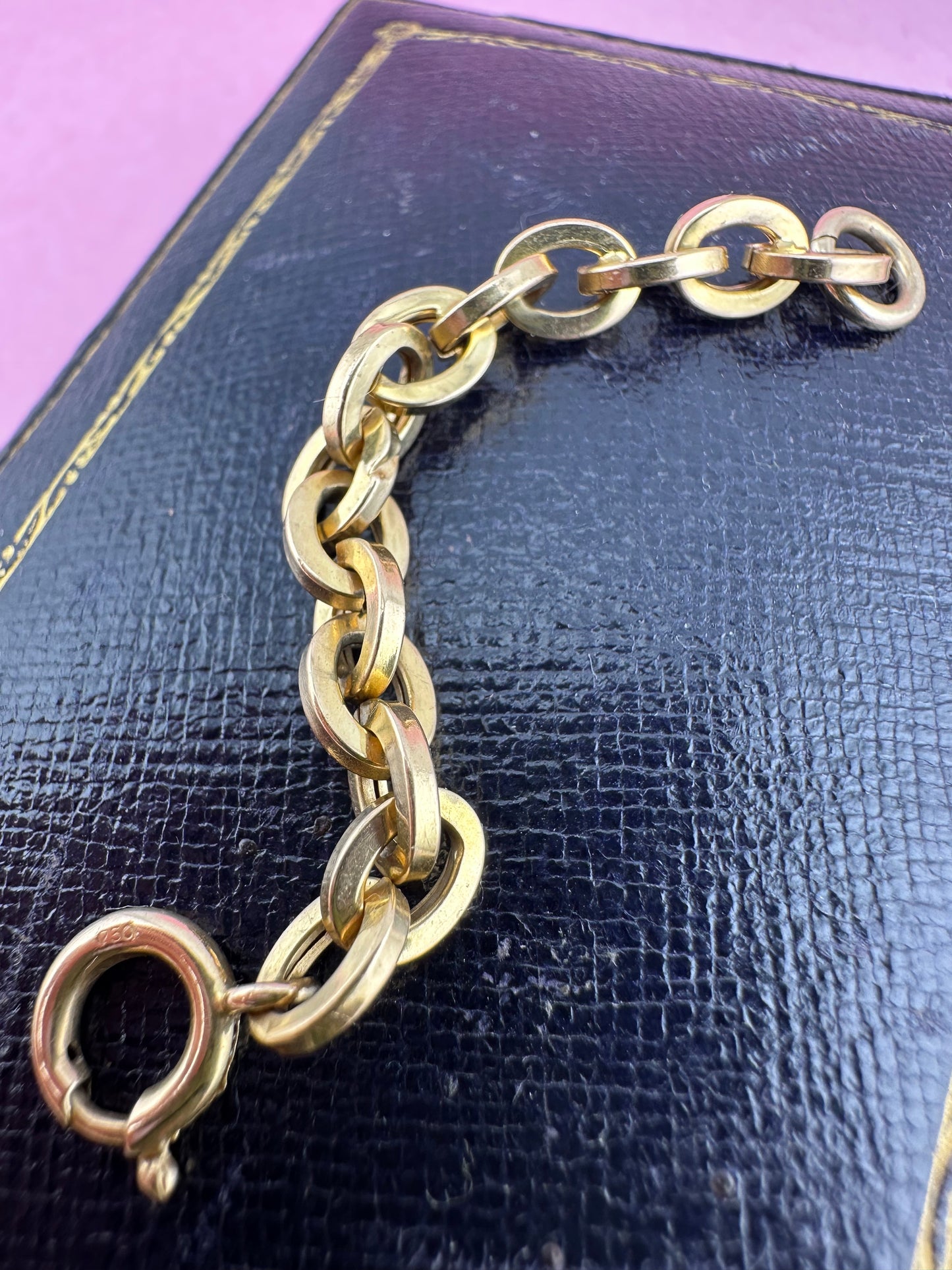 Vintage 18ct Gold Cable extender with Original Spring clasp