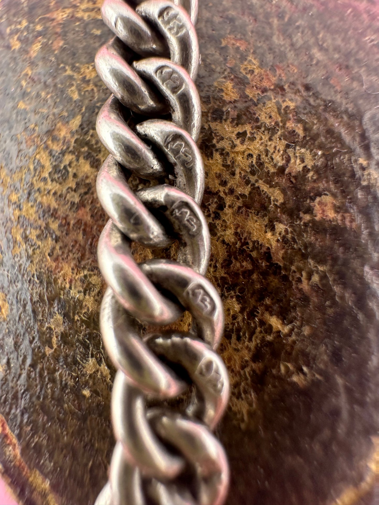 Antique Sterling silver curb extender- no clasps
