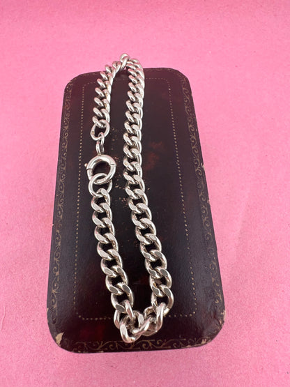Sterling Silver Curb Bracelet with Bolt Clasp