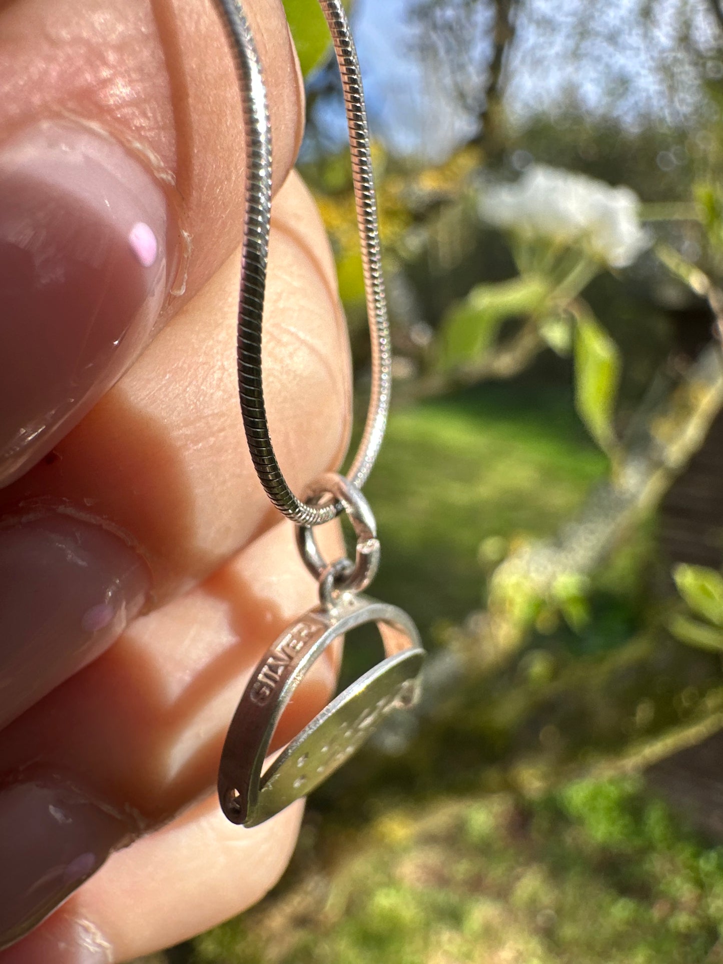 Sterling Silver ‘Why Worry’ Spinner on snake chain