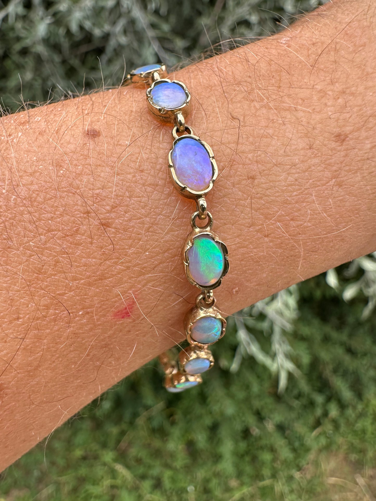 Vintage 9ct Gold Opal tennis bracelet