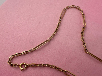 Vintage 9ct Gold Biker Trombone chain