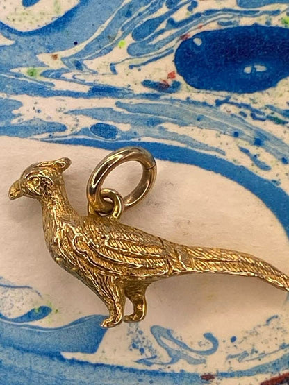 Antique 9ct Gold Pheasant charm