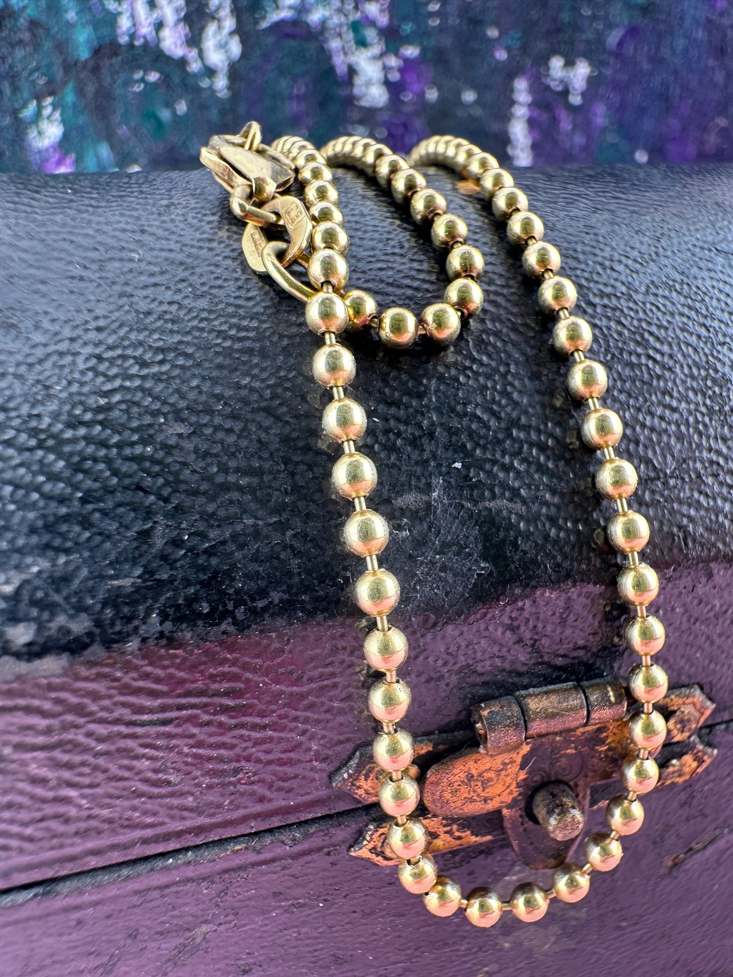 Vintage 18ct Gold Ball chain