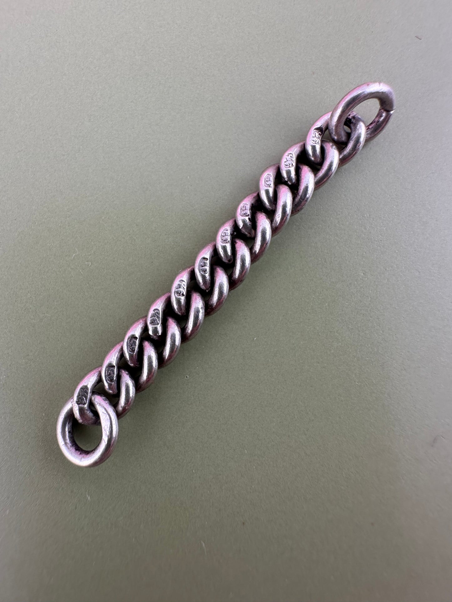 Antique Sterling silver curb extender- no clasps
