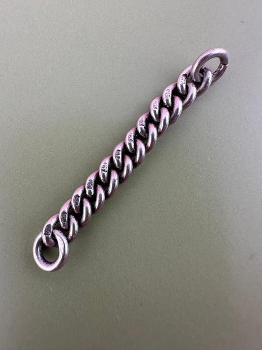 Antique Sterling silver curb extender- no clasps