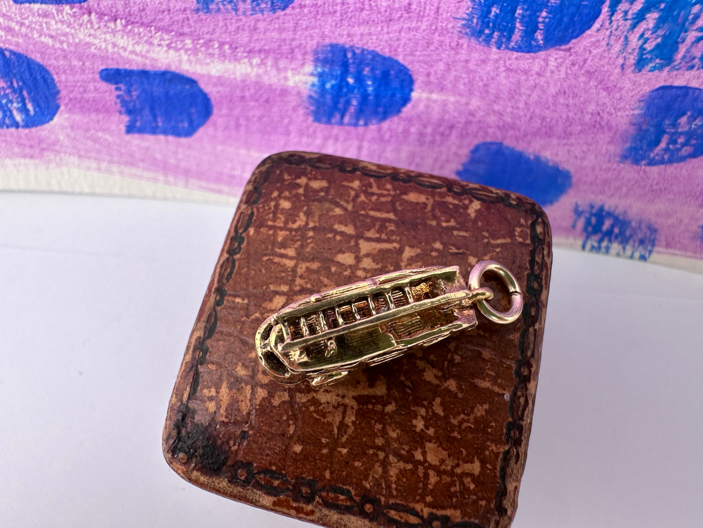 Vintage 9ct Gold Articulated Fire Engine Charm