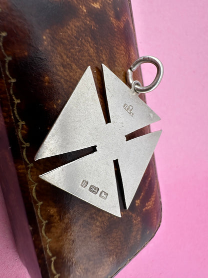 Antique Sterling silver Maltese cross fob