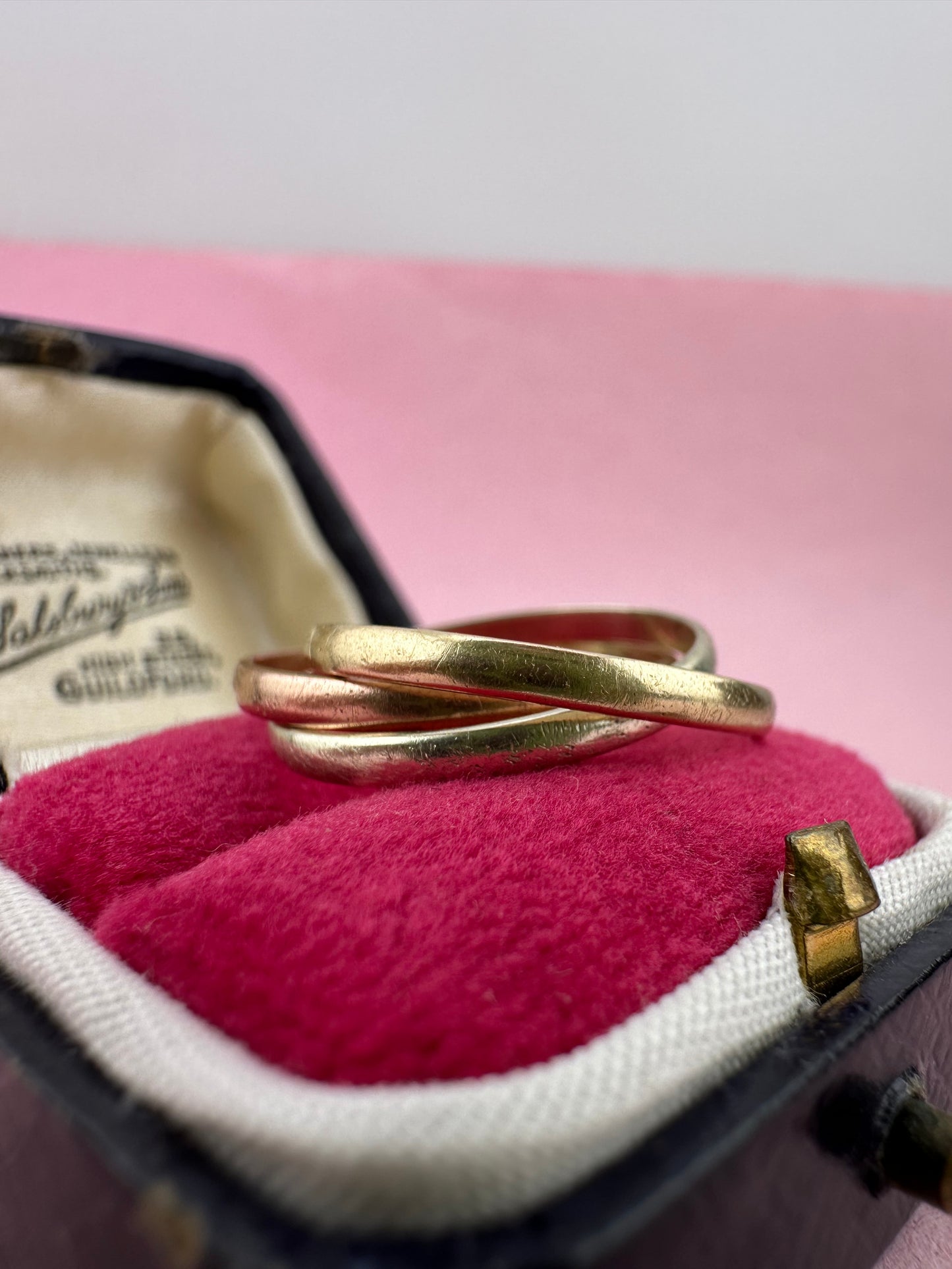 Vintage 9ct Gold Tri-Colour Russian Rolling bands