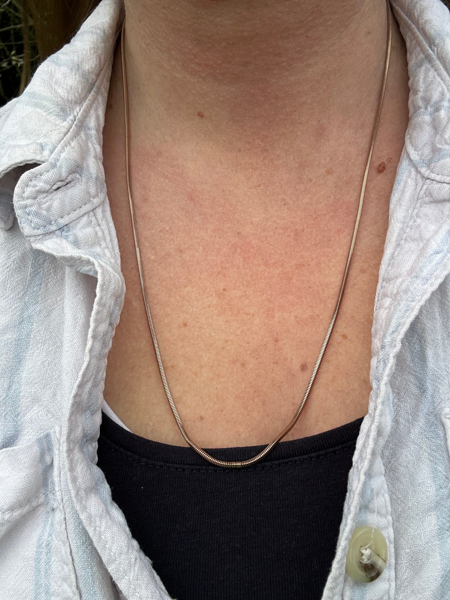 9ct Rose Gold Snake Chain with dog clip