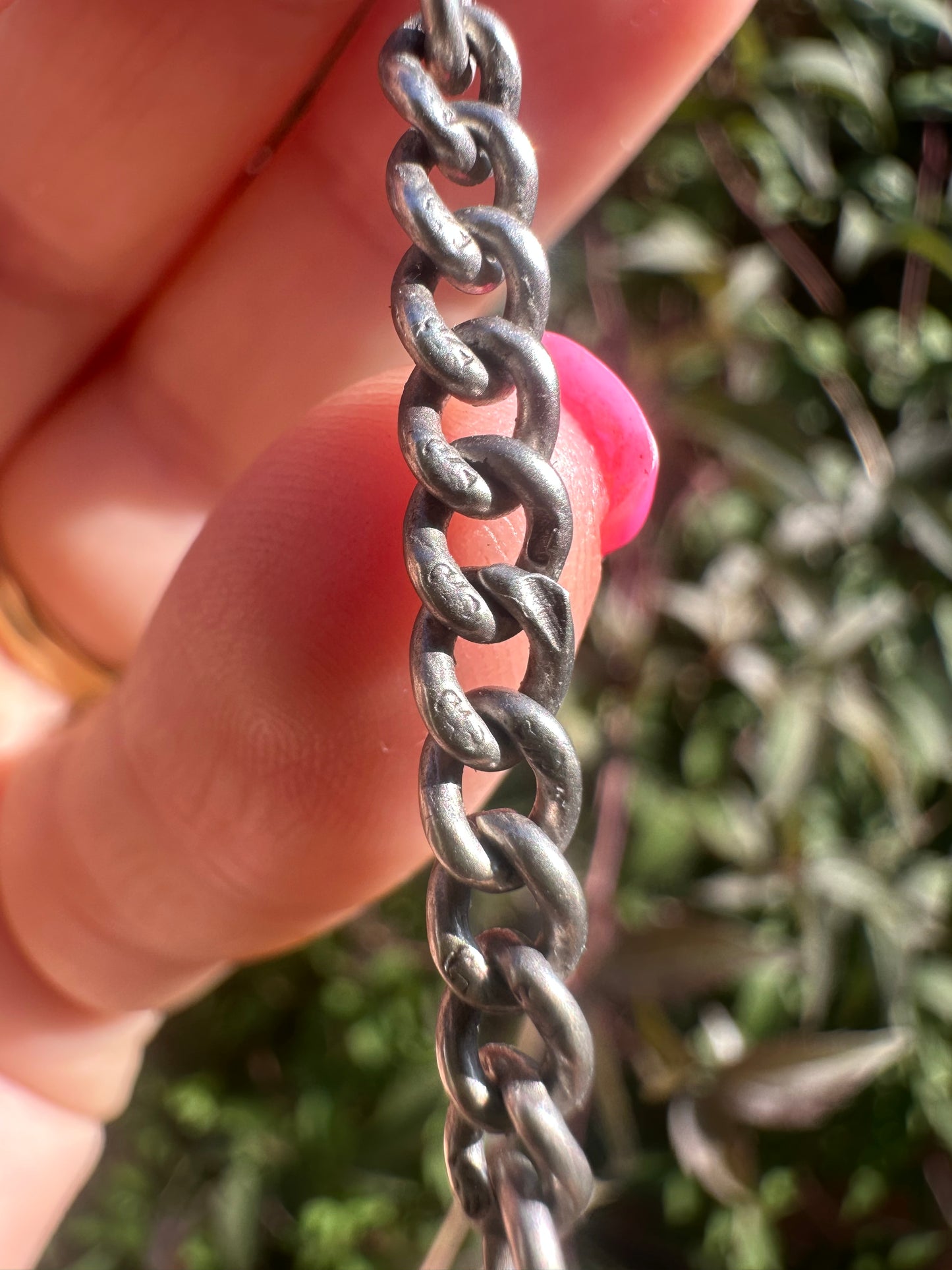 Sterling silver curb Claspless extender with fluted beaded ends