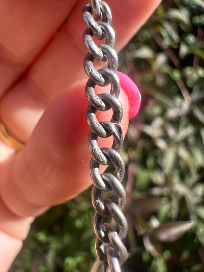 Sterling silver curb Claspless extender with fluted beaded ends