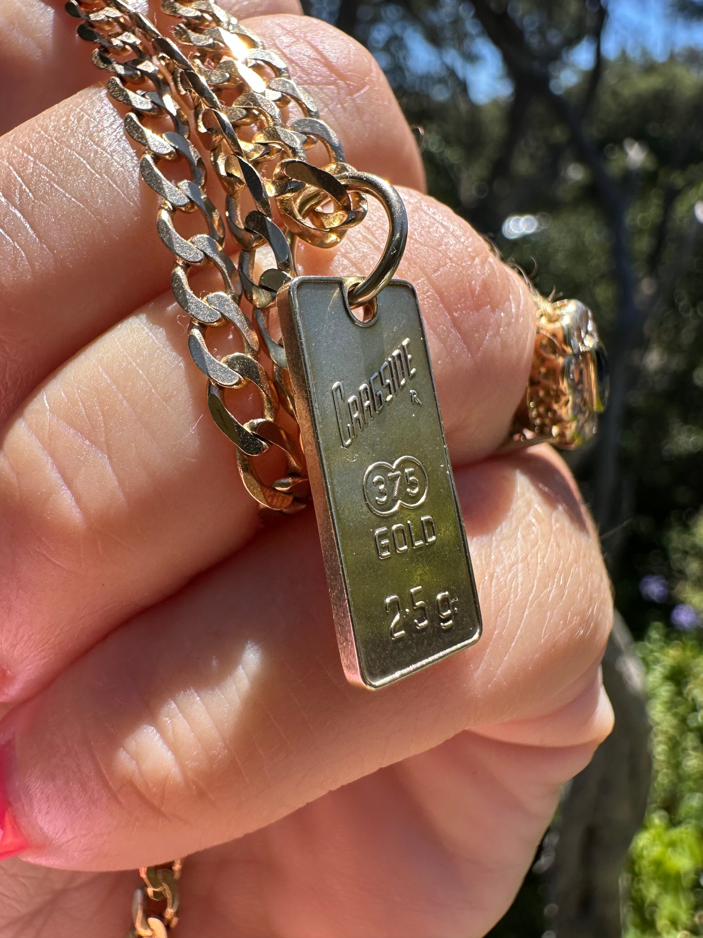 Vintage 9ct Gold Ingot/Sagittarius charm