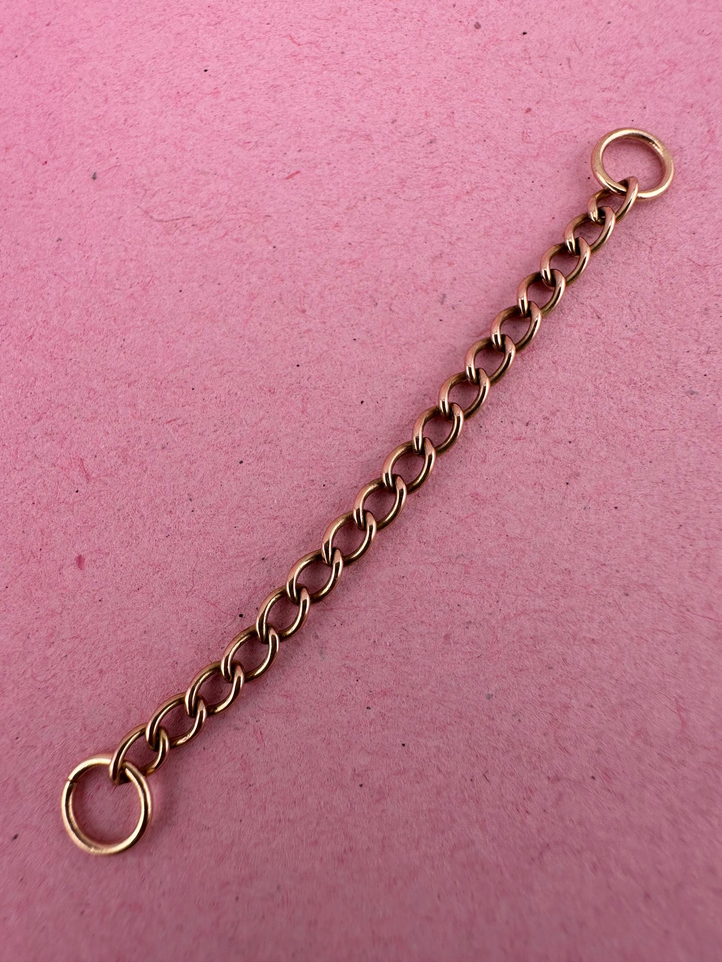 Antique 9ct Rose Gold Curb extender- no clasps