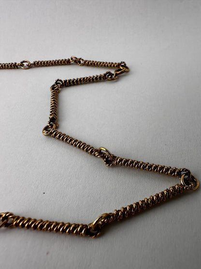 Vintage 9ct yellow Gold twist bar chain