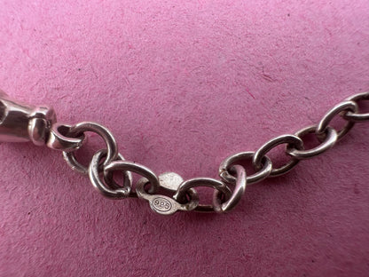 Vintage Sterling silver cable chain with dog clip
