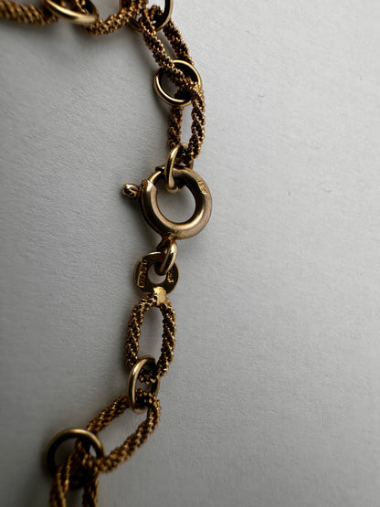 Vintage 9ct Gold Textured Cable Chain