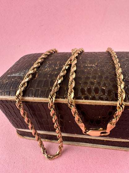 Vintage 9ct Rose Gold Angular Rope chain