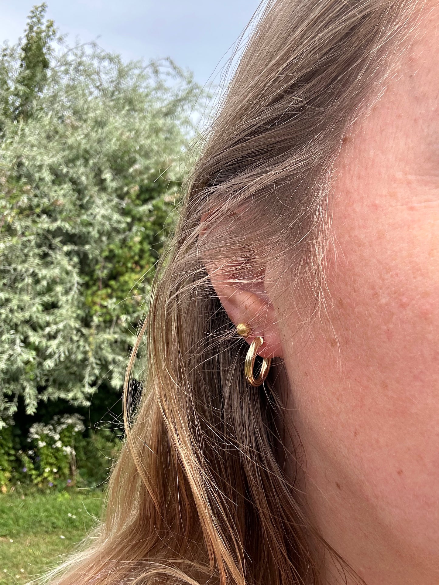 Vintage 14ct gold Round twist hoops