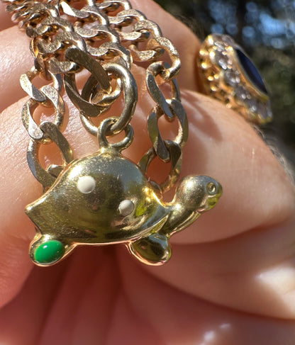 9ct Gold Enamelled Tortoise charm