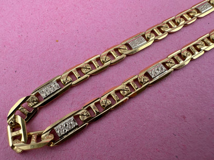 18ct Yellow and white gold Mariner chain