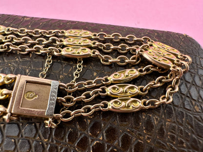 10ct Gold Oval and cable link bracelet