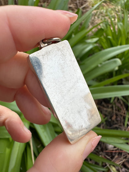 Vintage Silver Ingot pendant - Queen Elizabeth II silver Jubilee 1977