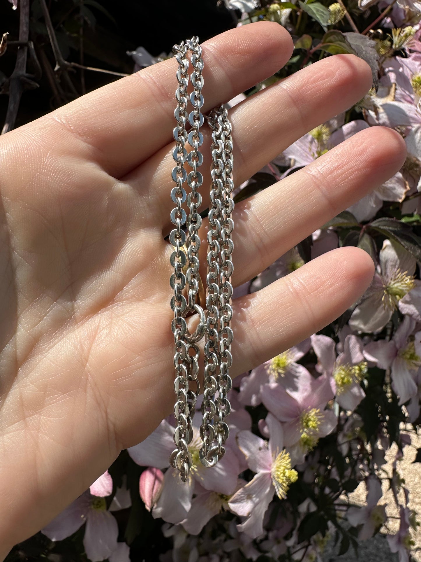 Sterling Silver Flat Cable Chain with Bolt clasp